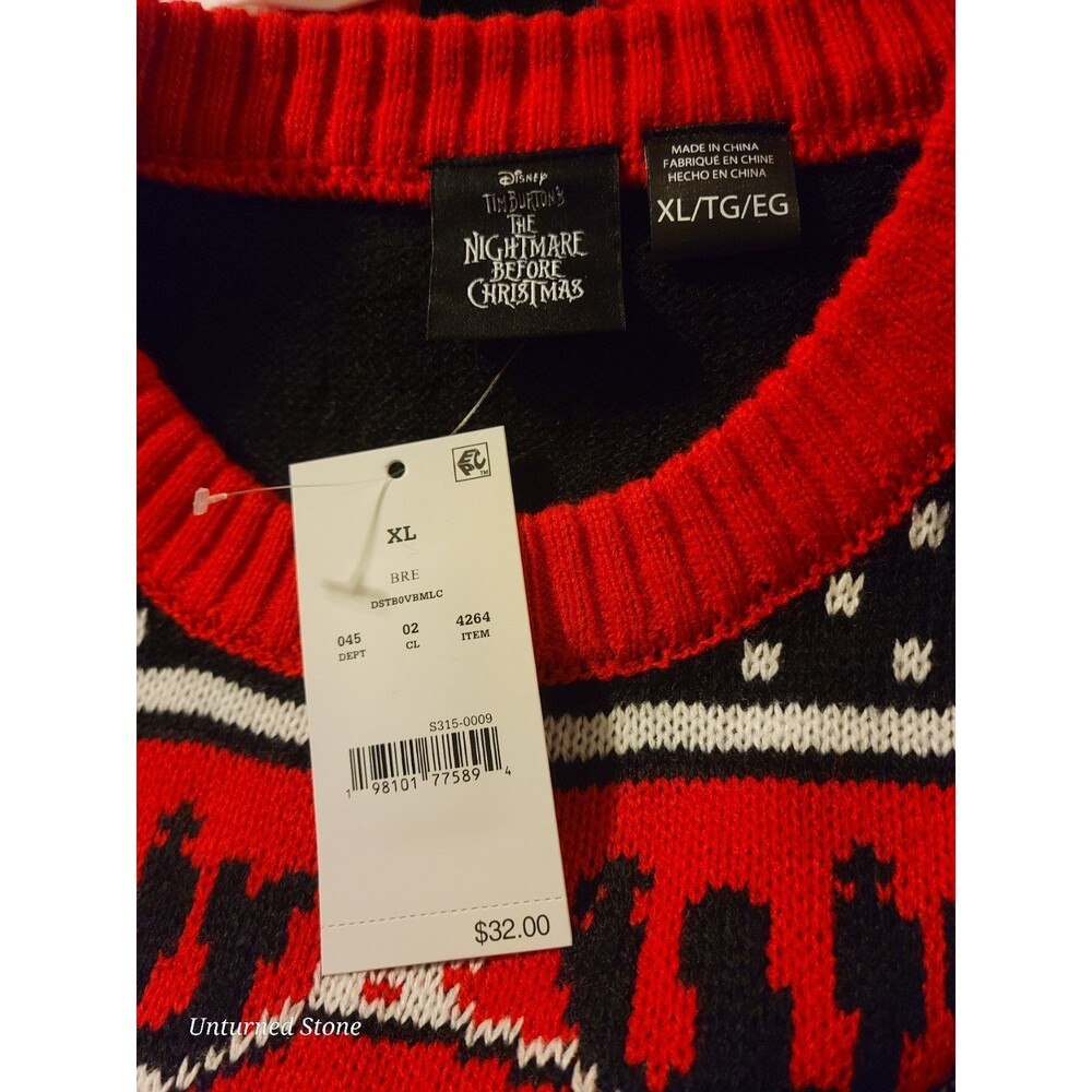 Disney The Nightmare Before Men's XL Christmas sweater Jack Skelington- Ugly? - Picture 3 of 3